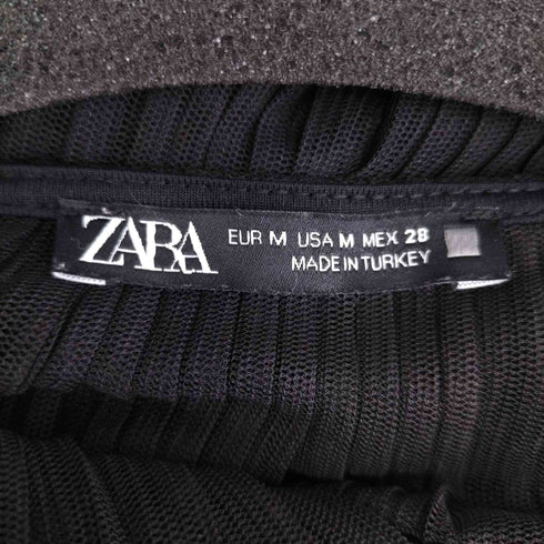 ザラ ZARA シースルー プリーツワンピース レディース JPN:M