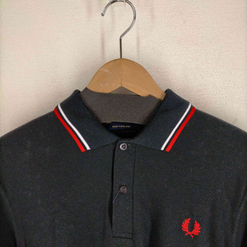 フレッドペリー FRED PERRY イングランド製 月桂樹刺しゅう 鹿の子ポロシャツ メンズ 40