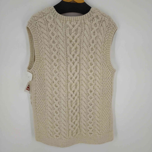 cardo fabrica HAND KNIT ケーブルVネックベスト サイドスリット レディース FREE