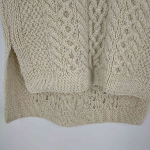cardo fabrica HAND KNIT ケーブルVネックベスト サイドスリット レディース FREE