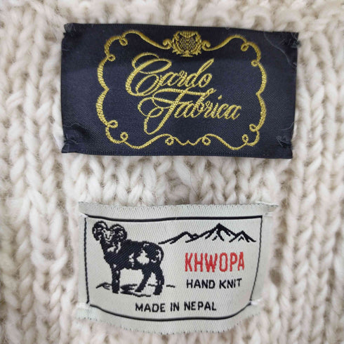 cardo fabrica HAND KNIT ケーブルVネックベスト サイドスリット レディース FREE