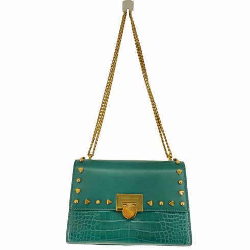 チャールズキース CHARLES & KEITH スタッズディテール プッシュロックバック / Stud Detail Push Lock Bag レディース ONE SIZE