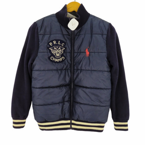 ポロバイラルフローレン Polo by RALPH LAUREN リバーシブル ニット切替中綿ジャケット ポニー刺繍 タイガーワッペン レディース