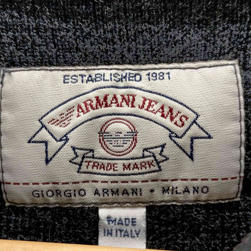アルマーニジーンズ ARMANI JEANS SIMINT イタリア製 襟付きハーフジップニット プルオーバー ウールニット メンズ