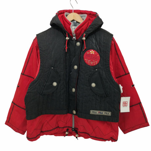 フィラ FILA 90s BIELLA ITALIA SPORT バイカラー フーデット ジップアップジャケット メンズ 155~160