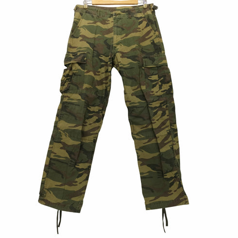 アルファインダストリーズ ALPHA INDUSTRIES ウッドランドカモ 迷彩 リップストップ サイドアジャスター ジップアップカーゴパンツ メンズ JPN:L