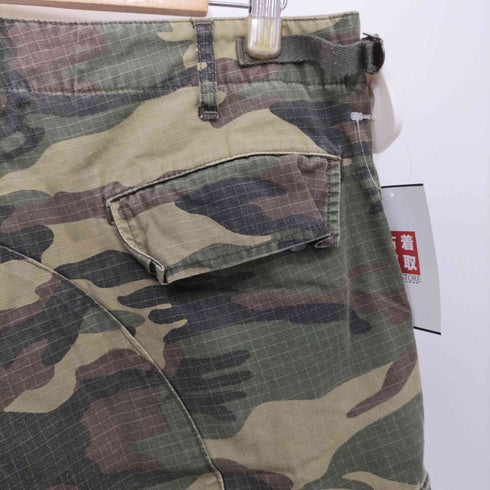 アルファインダストリーズ ALPHA INDUSTRIES ウッドランドカモ 迷彩 リップストップ サイドアジャスター ジップアップカーゴパンツ メンズ JPN:L