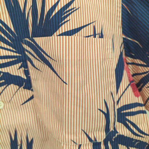 ポールスミス Paul Smith アロハ柄 ストライプ半袖シャツ ボックスシルエット メンズ import:M