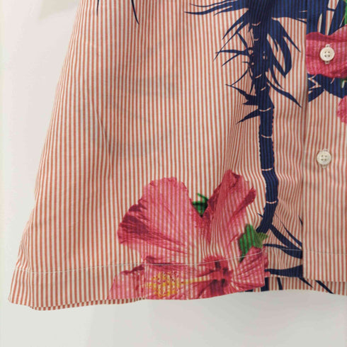 ポールスミス Paul Smith アロハ柄 ストライプ半袖シャツ ボックスシルエット メンズ import:M