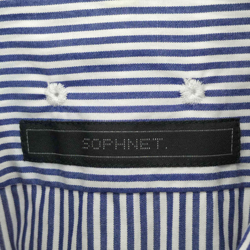 ソフネット SOPHNET. ストライプ ポップオーバー長袖シャツ プルオーバー メンズ
