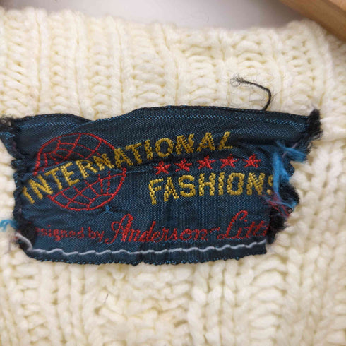 INTERNATIONAL FASHIONS ヴィンテージ クルーネック ケーブル編み ニット メンズ