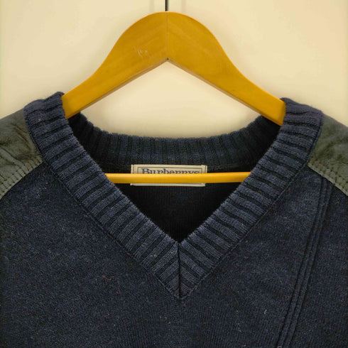 バーバリーズ BURBERRYS old ショルダーパッチ Vネックニット メンズ JPN:S