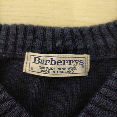 バーバリーズ BURBERRYS old ショルダーパッチ Vネックニット メンズ JPN:S