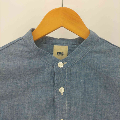 エフオービーファクトリー FOB FACTORY シャンブレー バンドカラーシャツ メンズ 1