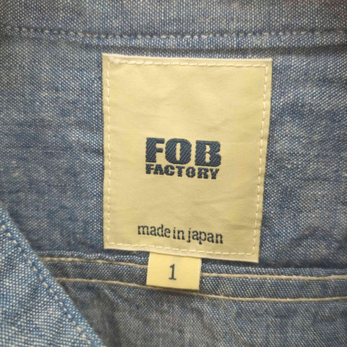 エフオービーファクトリー FOB FACTORY シャンブレー バンドカラーシャツ メンズ 1