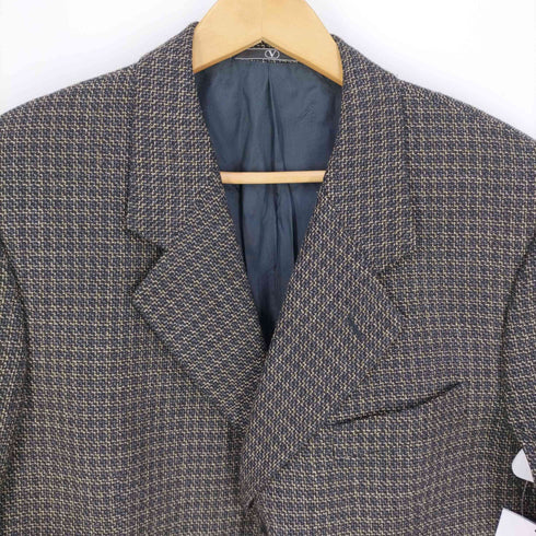 バレンティノウオモ VALENTINO UOMO イタリア製 OLD バージンウール ツイード 3Bテーラードジャケット メンズ 42.5C