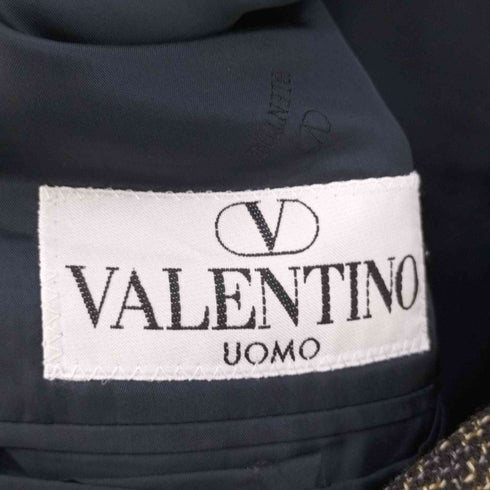 バレンティノウオモ VALENTINO UOMO イタリア製 OLD バージンウール ツイード 3Bテーラードジャケット メンズ 42.5C