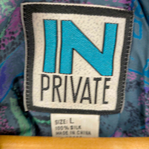 IN PRIVATE 90S サイケデリック シルク100% 開襟 S/S シャツ メンズ JPN:L