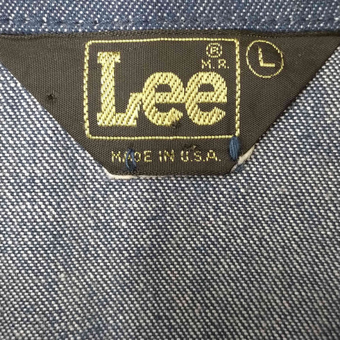 リー Lee 70S USA製 三角タグ デカ襟 デニムジャケット オレンジステッチ メンズ import:L