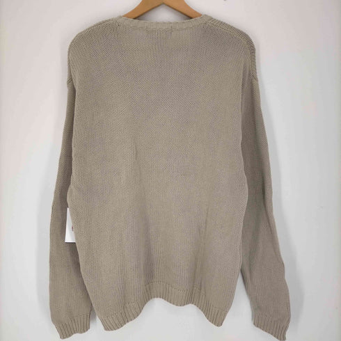 エディーバウアー Eddie Bauer 90S 白タグ Vネック コットン ニット メンズ import:M