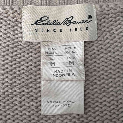 エディーバウアー Eddie Bauer 90S 白タグ Vネック コットン ニット メンズ import:M