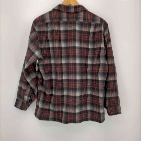 ペンドルトン PENDLETON 70S USA製 ウール シャドウチェック ボードシャツ 両フラップポケット メンズ import:L