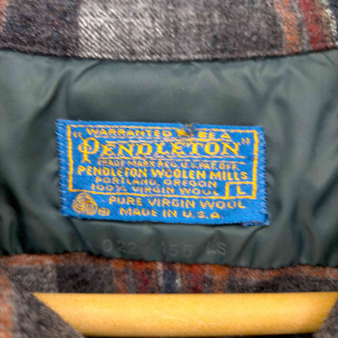 ペンドルトン PENDLETON 70S USA製 ウール シャドウチェック ボードシャツ 両フラップポケット メンズ import:L