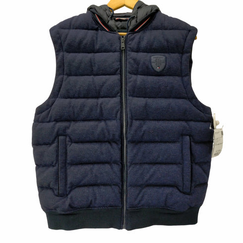トミーヒルフィガー TOMMY HILFIGER ナイロン切替 フーデッド ジップアップ ダウンベスト メンズ import:L