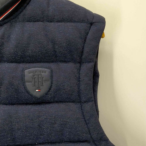トミーヒルフィガー TOMMY HILFIGER ナイロン切替 フーデッド ジップアップ ダウンベスト メンズ import:L