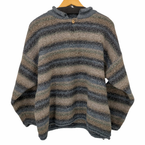ストラクチャー STRUCTURE 90S ウール混コットン マルチボーダーロールネックニット メンズ import:XL
