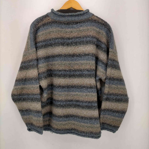 ストラクチャー STRUCTURE 90S ウール混コットン マルチボーダーロールネックニット メンズ import:XL
