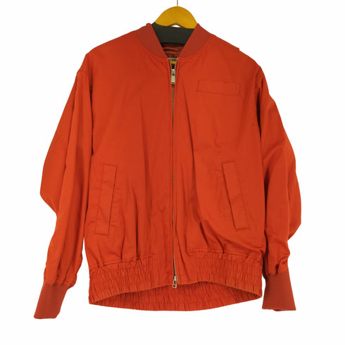 キャサリンハムネットロンドン KATHARINE HAMNETT LONDON バックロゴ ダブルジップ ボマーサテンブルゾン メンズ import:L