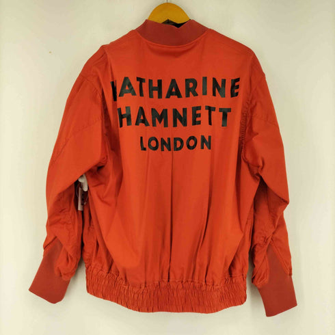 キャサリンハムネットロンドン KATHARINE HAMNETT LONDON バックロゴ ダブルジップ ボマーサテンブルゾン メンズ import:L