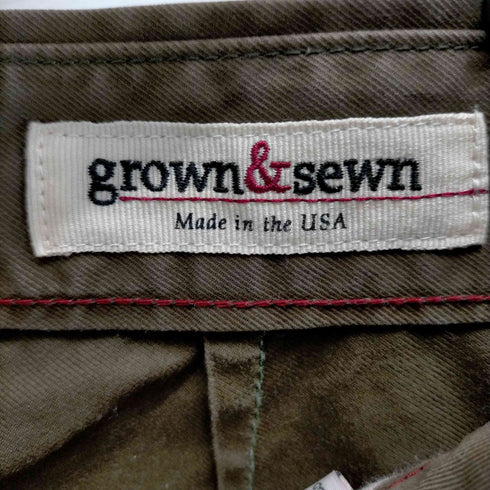 グロウンアンドソーン grown&sewn MADE IN USA ボタンフライコットンチノパン メンズ 33inch