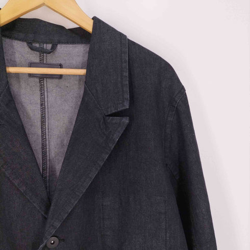 エイソス asos ブラックデニム 3Bチェスターコート メンズ import:M