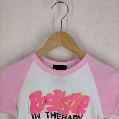 MIRACLE} ROCKSTAR BABY DOLL 発砲プリント リンガーTシャツ チビT Y2K レディース JPN:S