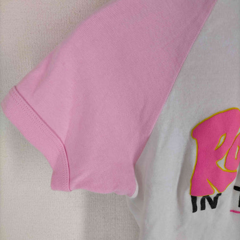 MIRACLE} ROCKSTAR BABY DOLL 発砲プリント リンガーTシャツ チビT Y2K レディース JPN:S