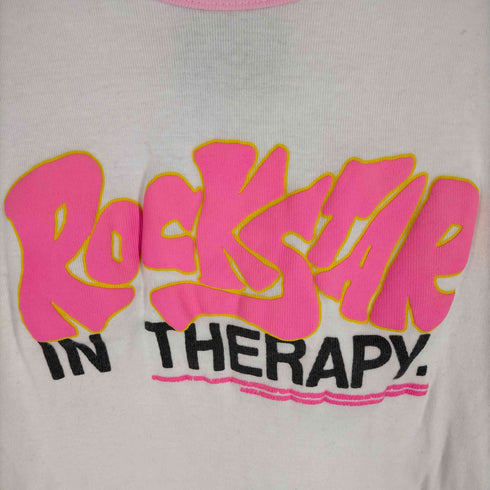MIRACLE} ROCKSTAR BABY DOLL 発砲プリント リンガーTシャツ チビT Y2K レディース JPN:S