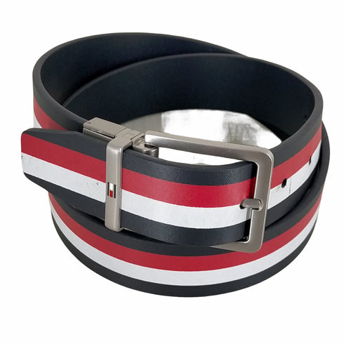 トミーヒルフィガー TOMMY HILFIGER ストライプレザーベルト メンズ