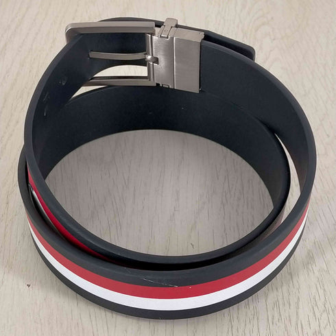 トミーヒルフィガー TOMMY HILFIGER ストライプレザーベルト メンズ