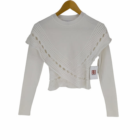 ルシェルブルー LE CIEL BLEU 23AW Lace Paneled Knit Top レディース JPN:36