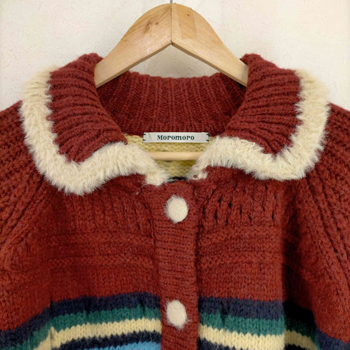 Moromoro Striped Jacquard Loose Knitted Cardigan レディース 3