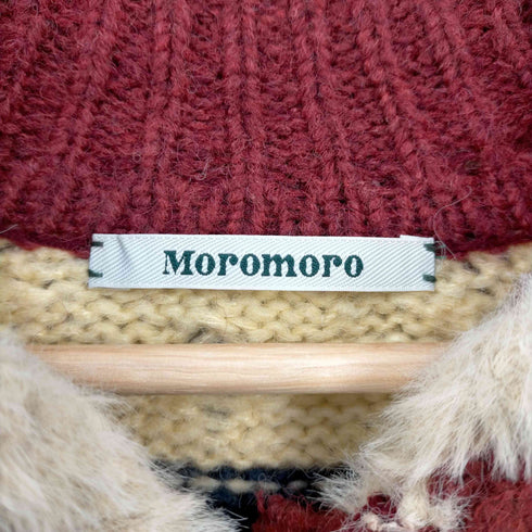 Moromoro Striped Jacquard Loose Knitted Cardigan レディース 3