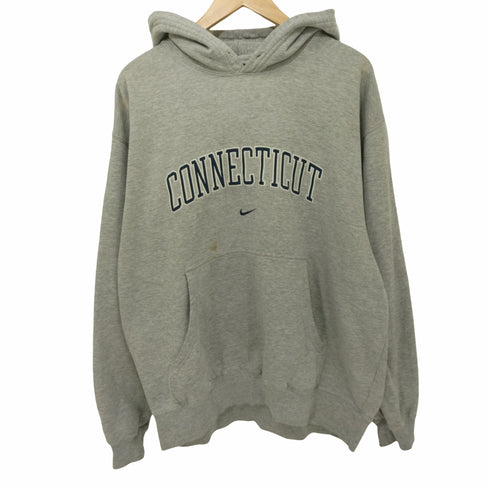 ナイキチーム NIKE TEAM 00s TEAMタグ CONNECTICUT フロントロゴ刺繍 カレッジ スウェット プルオーバーパーカー メンズ JPN:L