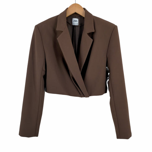 ザラ ZARA ショルダーパッド クロップド丈ブレザー レディース JPN:M