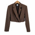 ザラ ZARA ショルダーパッド クロップド丈ブレザー レディース JPN:M