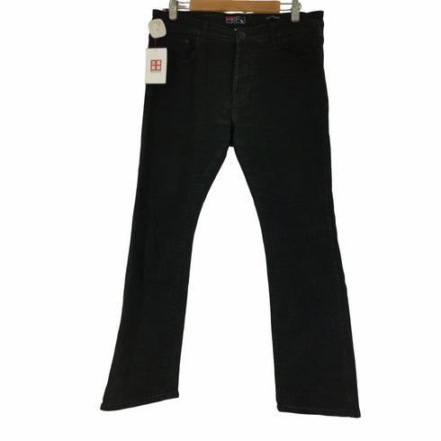 ピーアールピーエス Prps 00s 04AW TREAT EM ROUGH レザーパッチ ボタンフライブラックデニム メンズ 36