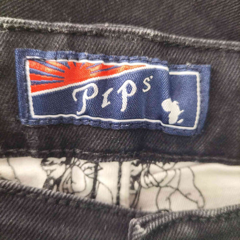 ピーアールピーエス Prps 00s 04AW TREAT EM ROUGH レザーパッチ ボタンフライブラックデニム メンズ 36