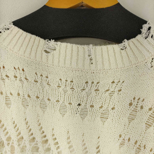 ザラ ZARA KNIT SWEATER WITH A RIPPED EFFECT レディース import:S