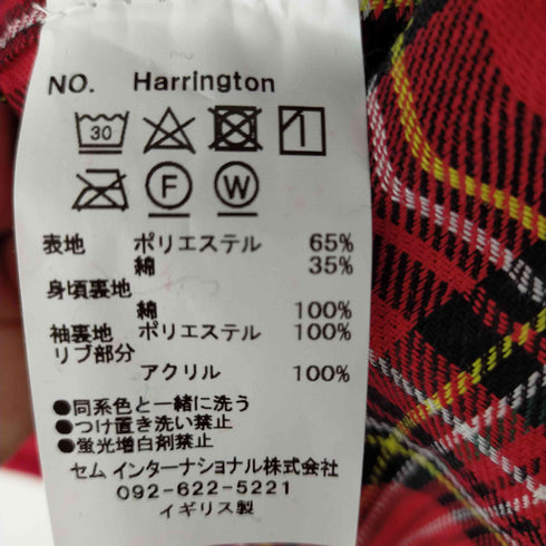 ホリングワースカントリーアウトフィッターズ Hollingworth Country Outfitters UK製 Harrington Jacket 裏地チェック スイングトップ メンズ JPN:M